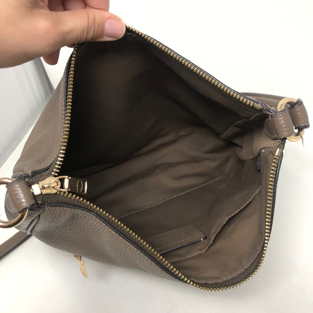 Coach Ellie File Crossbody Bag Medium Brown Pebbled Leather Gold Hardware - Picture 7 of 13